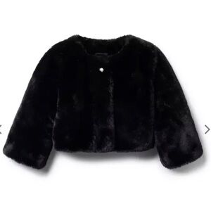 Janie and Jack - The Fabulous Faux Fur Jacket - 18-24 Months - Black